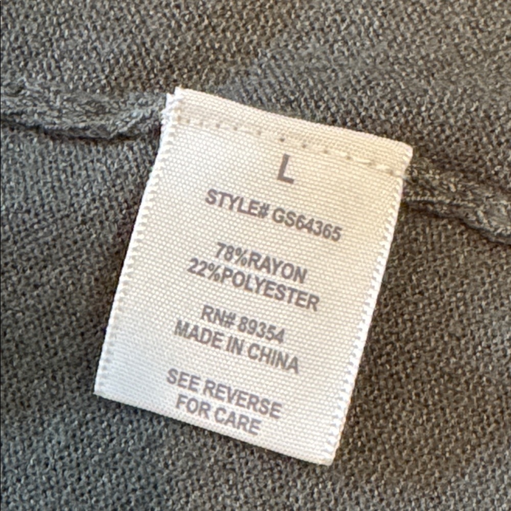 Long Open-Front Cardigan; olive green size large - Picture 5 of 11